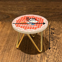 Miniature Wooden Alloy Furniture Toy Display Model Tea Table Round Table Role-Playing Game Decorative Crafts Home Decoration Good Vibrations