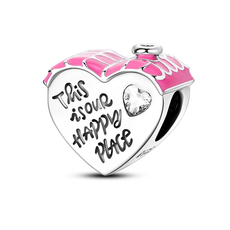 Heart Shape 925 Sterling Silver Family Lover Affection Pendant Charm Beads Fit Original Bangle Bracelet DIY Jewelry For Women Good Vibrations