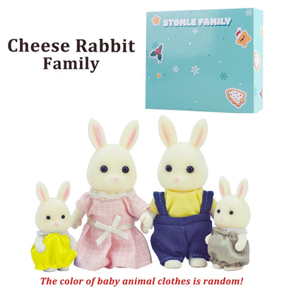 Box Packing Forest Family Reindeer Bunny Panda Animal Simulation Dollhouse Playset Play House Toy Accessories Xmas Gift for kids Good Vibrations