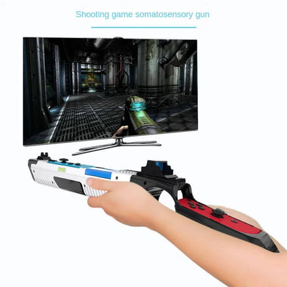 for Nintend Switch NS/NS OLED Gun Shape Handgrip Sense Joystick Game Controller Gamepad Joypad Gaming Accessories Good Vibrations