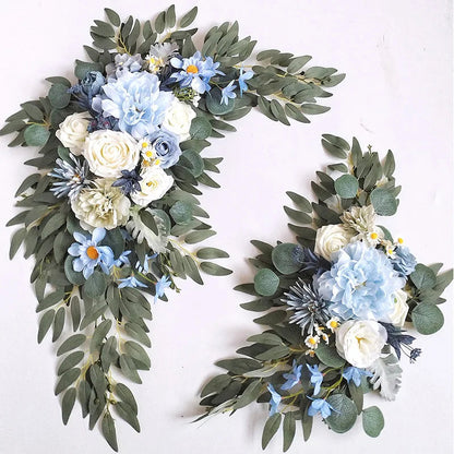 Yannew Burnt Orange Rustic Wedding Arch Flowers White Swag Drape Kit for Wedding Ceremony Reception Backdrop Floral Decoration Good Vibrations