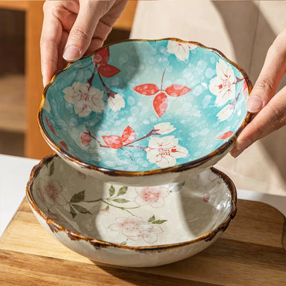 Ceramic Plates, Japanese Ddishes, Home Tableware, Creative Round Dishes, Dinner Plates, High-quality Deep Plates Good Vibrations