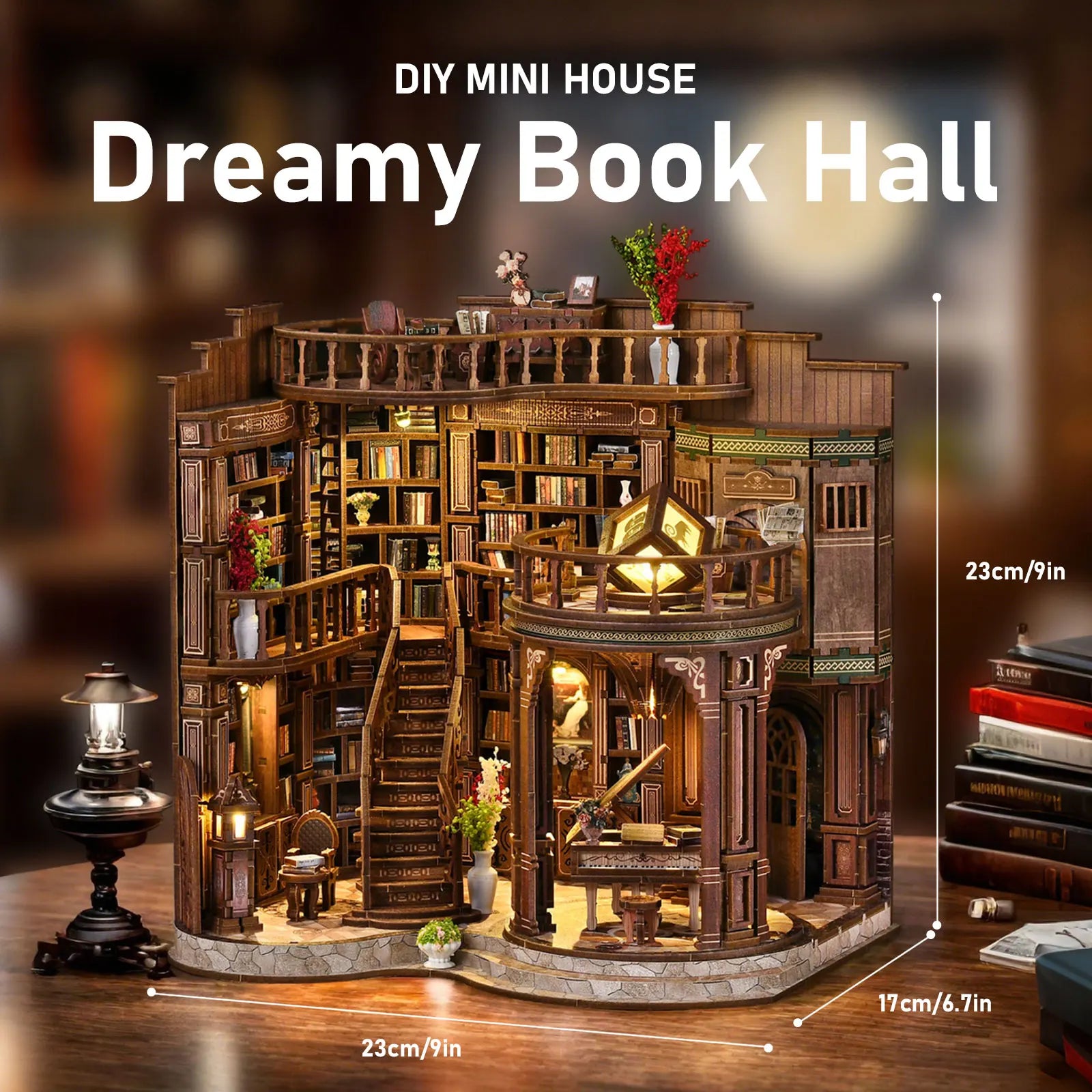 Book house assembly, architecture, book models, ornaments, miniature kits, DIY handmade toy sets, bedroom and room decorations, Good Vibrations