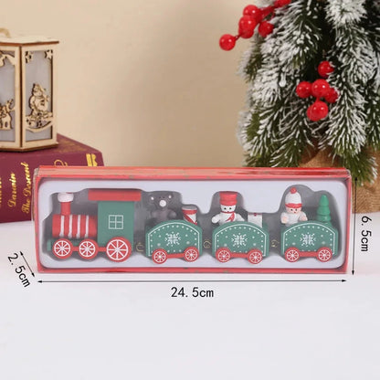 Christmas Wood Train Merry Christmas Decorations for Home Cristmas Ornament Xmas Navidad Noel Gifts Happy New Year 2026 Gifts Good Vibrations