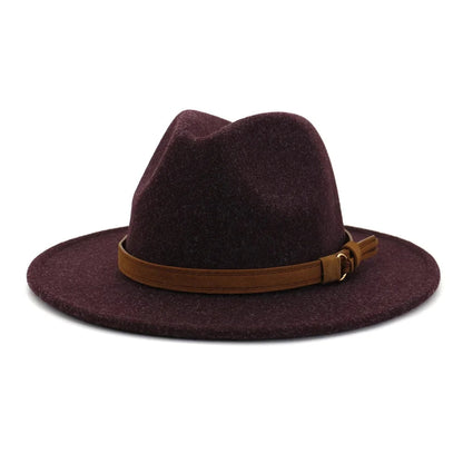 fedora hats for men and women couples jazz hats autumn and winter multicolor fashion wild warm flat brimmed hat Good Vibrations