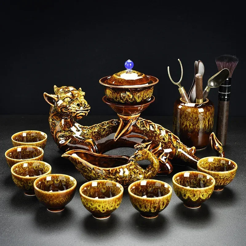 Porcelain Gaiwan Chinese Tea Set Complete Set Puer Chinese Portable Tea Set Luxury Vintage  Tea Ceremony Good Vibrations