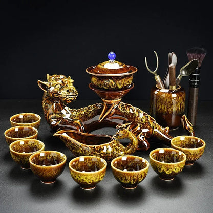 Porcelain Gaiwan Chinese Tea Set Complete Set Puer Chinese Portable Tea Set Luxury Vintage  Tea Ceremony Good Vibrations