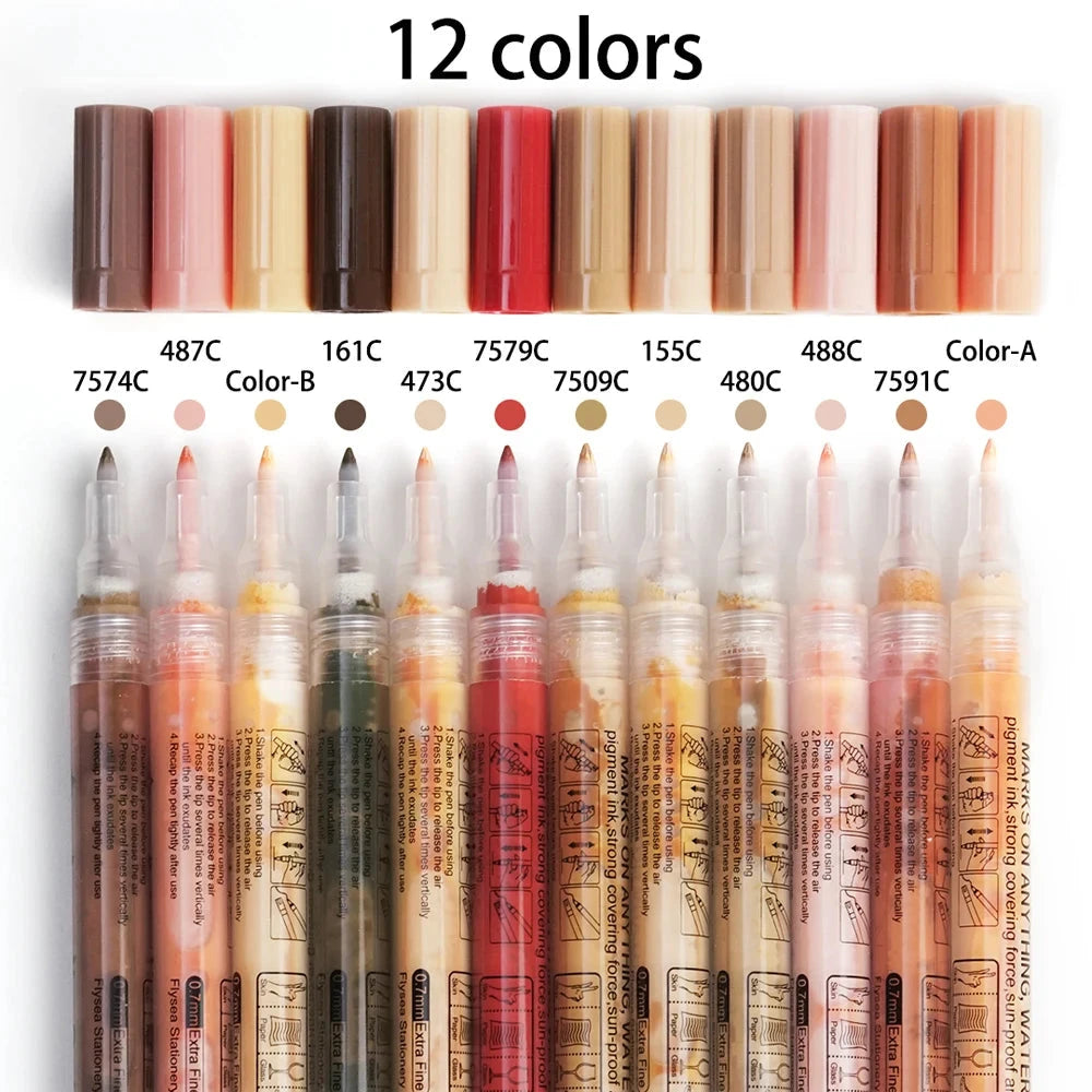 Nail Art Drawing Pen 12/18/24Colors Graffiti Acrylic Pen Waterproof Painting Liner DIY 3D Abstract Colorful Beauty Manicure Tool Good Vibrations