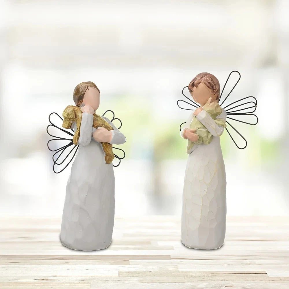 Hug Dog Cat Imitation Wood Carving Resin Handicraft Ornament Pet Parent-child Style Souvenir Craft Gift Home Desktop Decoration Good Vibrations