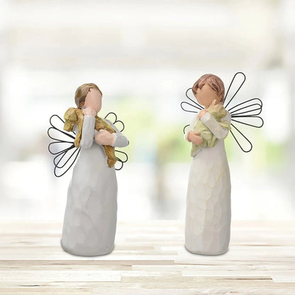 Hug Dog Cat Imitation Wood Carving Resin Handicraft Ornament Pet Parent-child Style Souvenir Craft Gift Home Desktop Decoration Good Vibrations