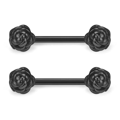 Punk rock sexy black rose nipple ring, body puncture nipple jewelry, women's sexy accessory gift Good Vibrations