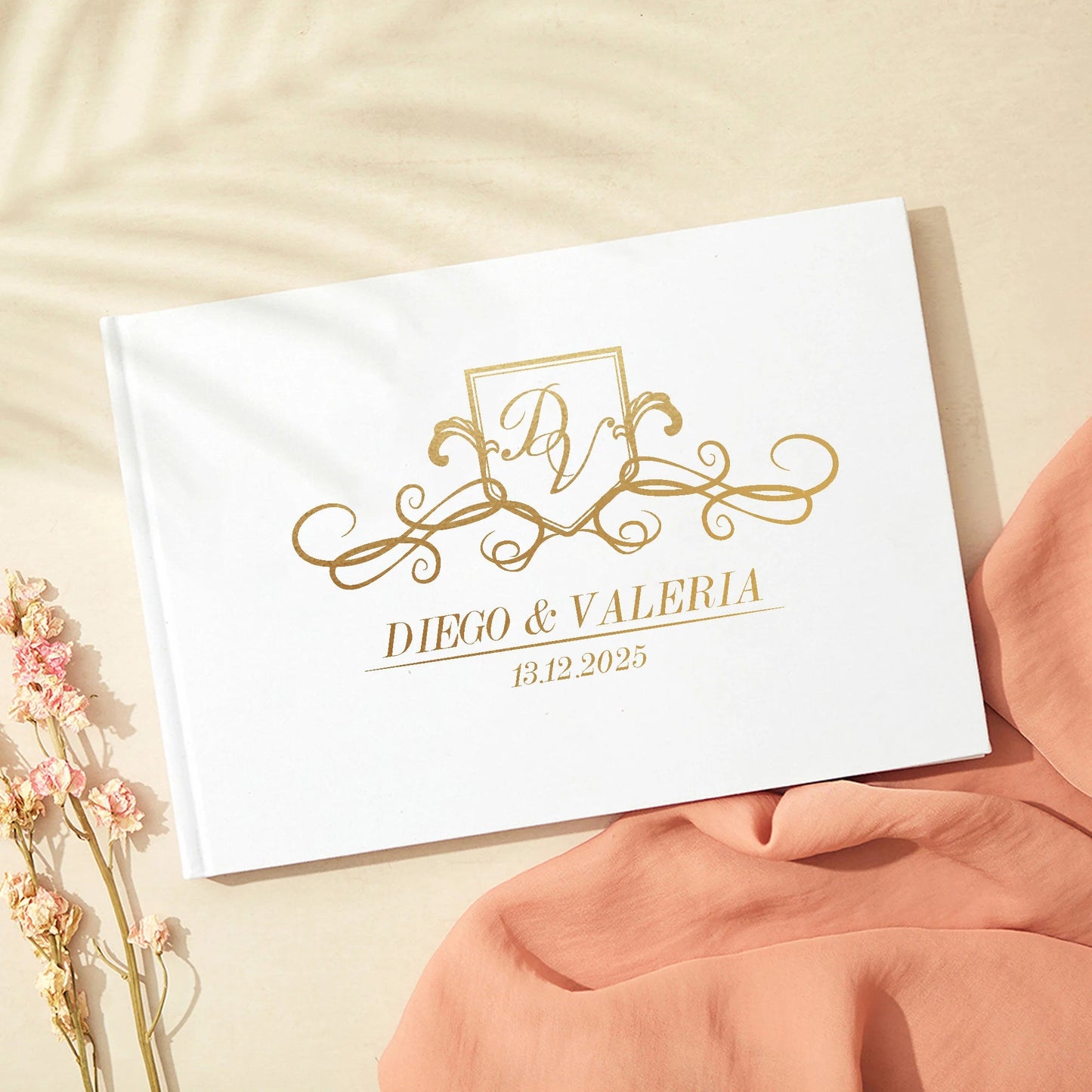 Personalized Guest Book for Wedding Noble Message Photo Album Simple Elegant Horizontal Wedding Reception Signing Book Good Vibrations