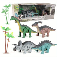 A Gift Set Of Dinosaur Toys, Running Mechanical Animal Toy That Walks Automatically When Wound Up. Birthday Gift For Children. Good Vibrations