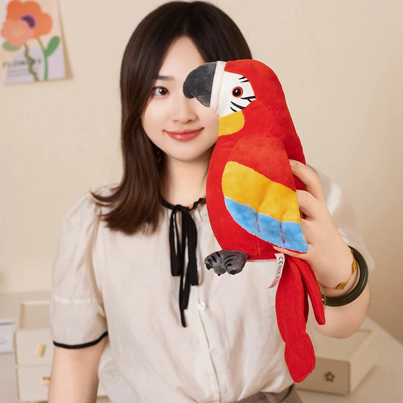 Talking Parrot Toy Interactive Stuffed Animal Plush Toy for Kids Record Parrot Repeat What You Say Funny Bird Toy Children Gift Good Vibrations