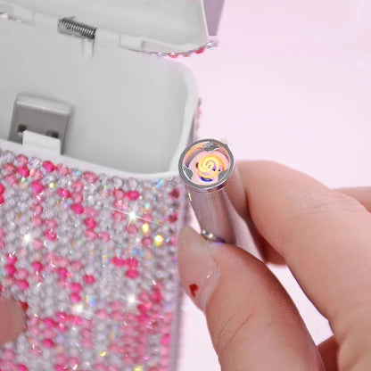 Luxury Rhinestone Cigarette Box with USB Charging Lighter Windproof Portable Smoking Accessories Fashionable Women's Gift Good Vibrations Adult Super Store