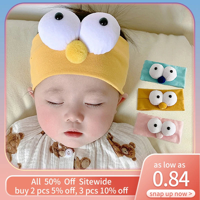Big Eyes Cartoon Baby Hairband Kids Soft Elastic Nylon Headband Cute Children Hair Accessories Funny Toddler Headdress Headwear Good Vibrations
