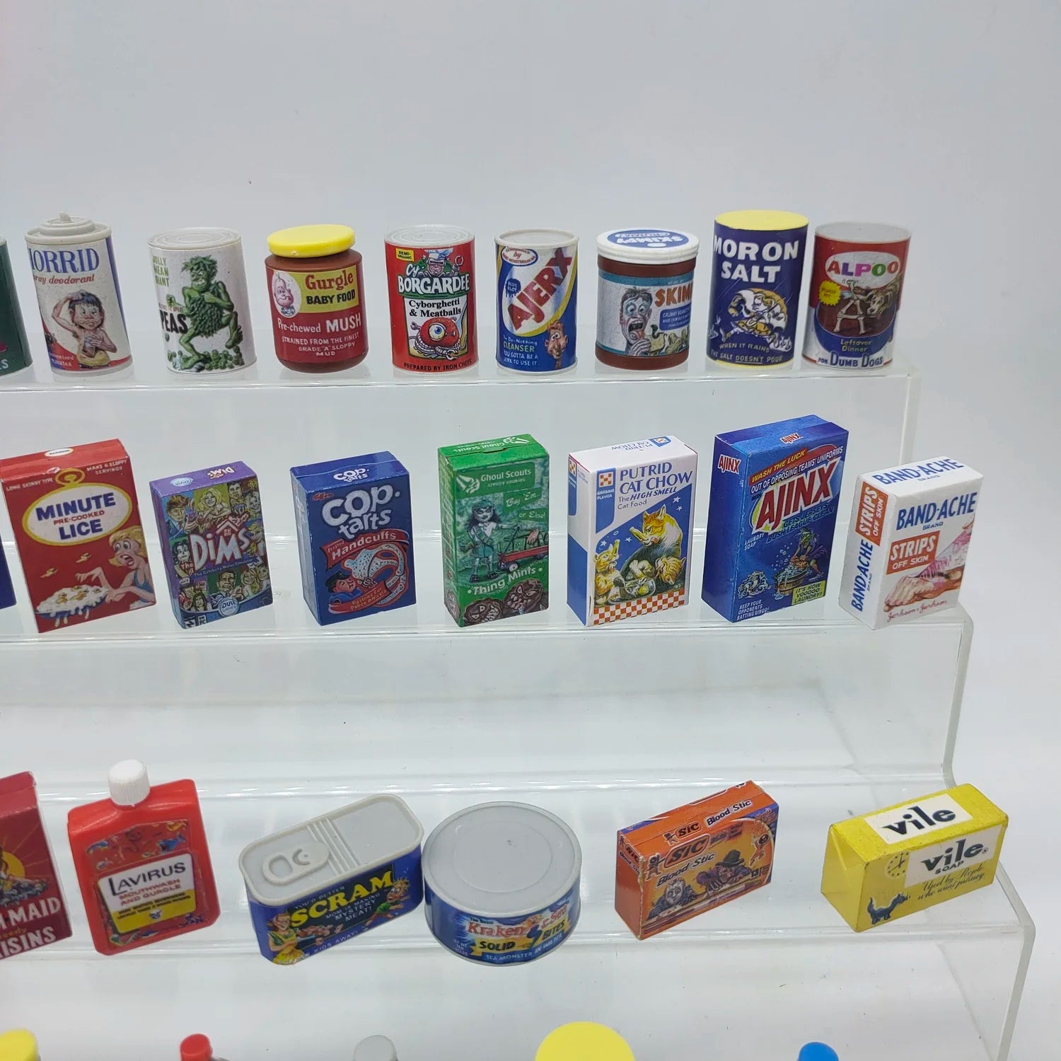 World's Smallest Wacky Packages Minis 3d Puny Products Blind Bag Candy Toy Retro Supermarket Miniature Toy Ornament Kids Gifts Good Vibrations