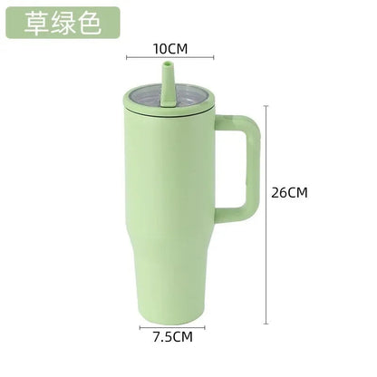 40oz Cross-border thermos cup 40oz double-layer ice cup leak-proof foldable straw cover convenient direct drinking mouth car cup Good Vibrations