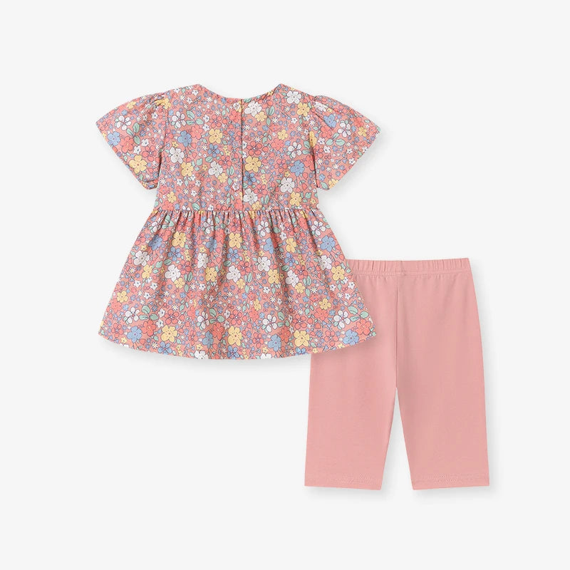 Little maven Kids Clothes Baby Girls 2026 Children's Clothing Tracksuit Summer Cotton Sets Cartoon Rabbits T Shirts Tops+Pants Good Vibrations