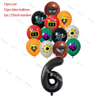 Incredibox Sprunki Birthday Party Decoration Sprunki Balloon Backdrop Cake Topper Split Sales Sprunki Birthday Party Supplies Good Vibrations