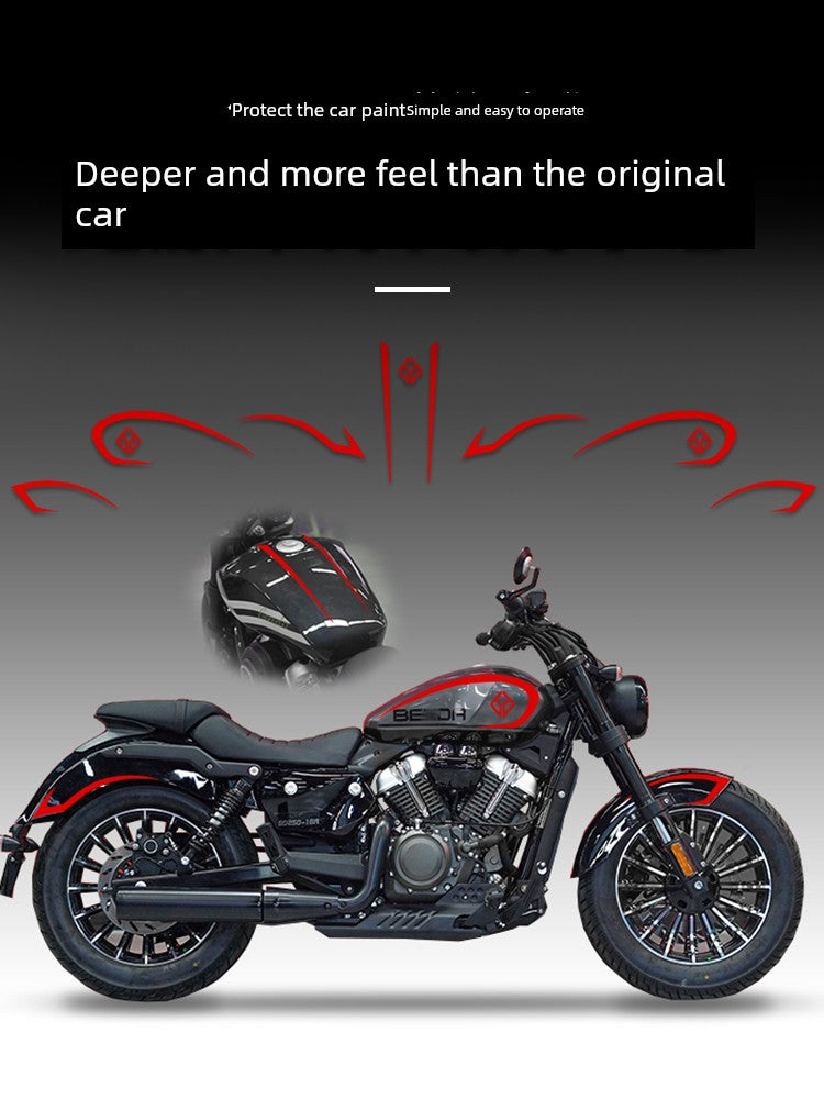 Applicable to Benda Wollastonite 250 Sticker Applique Car Body Decoration Latte Art Prints Modified Motorcycle Parts Accessories Good Vibrations