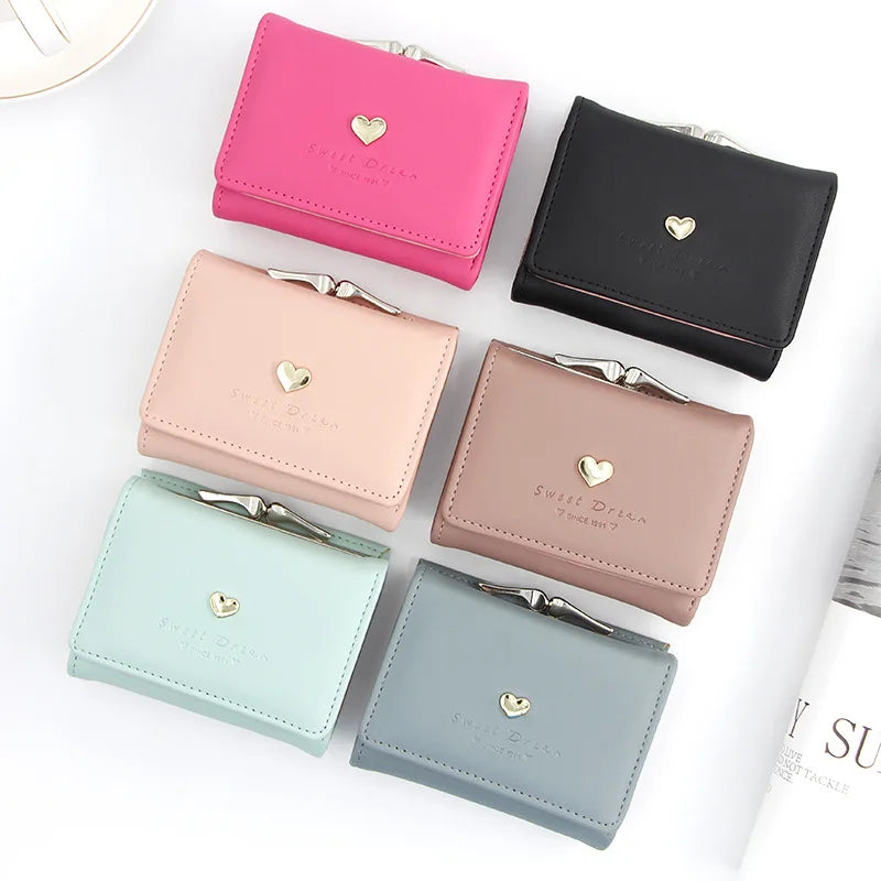 New Mini Short Women Wallets High Quality Coin Pocket Luxury Female Purses Card Holder Photo Holder Cute Wallet For Girls Good Vibrations