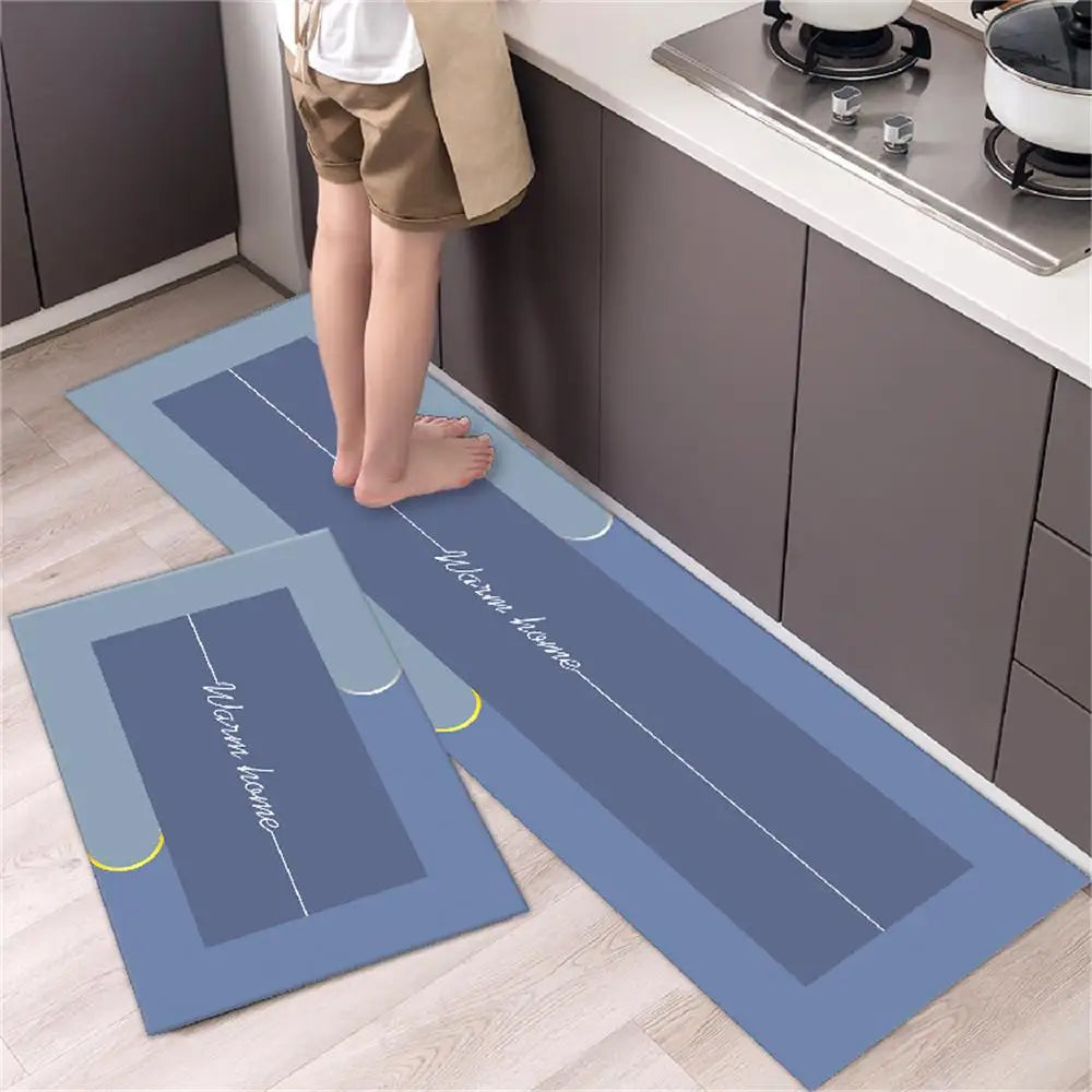 Soft Washable Non-Slip Kitchen Floor Mat for Bedroom Living Room Hallway Bathroom Entrance Long Bedside Carpet Good Vibrations