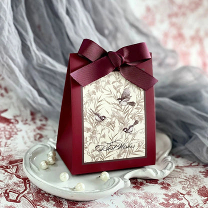 DIY Favors Birthday Party Jelwery Gift Packing Box Flowers Birds and Forest Wedding Candy Box with Wooden Ring Empty Paper Boxes Good Vibrations