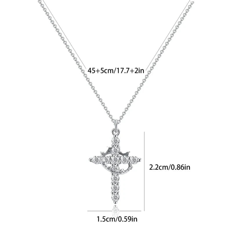 Elegant Crosses Choker Necklace Pendant with Stylish Jewelry Accessory for Trendy Women Ladies Daily Use Casual Wear Good Vibrations