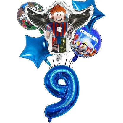 Game Roblox Cartoon Party Theme Birthday Supplies Balloon Banner Cake Topper Tableware Set Decorative Anime Peripheral Gifts Good Vibrations