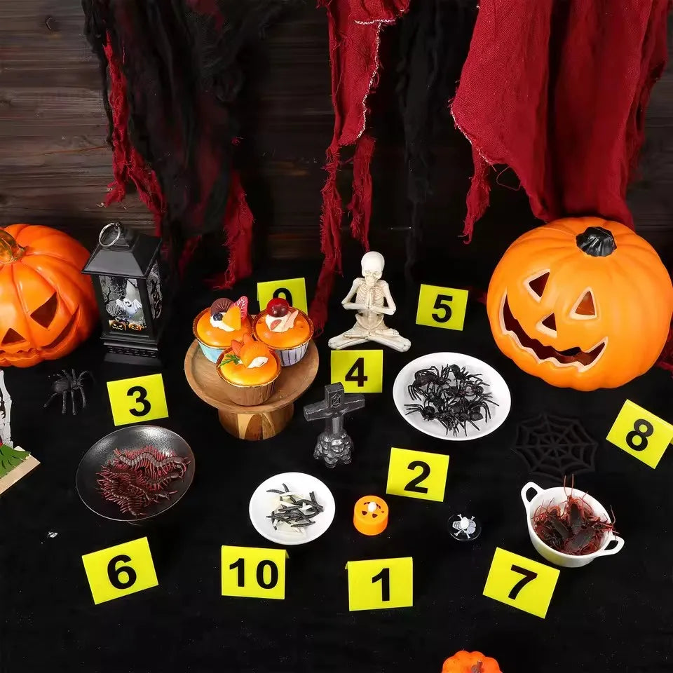 10Pcs Double Sided Acrylic Crime Scene Markers 1-10 Table Numbers for Restaurant Wedding Banquet Detective Game Party Decoration Good Vibrations