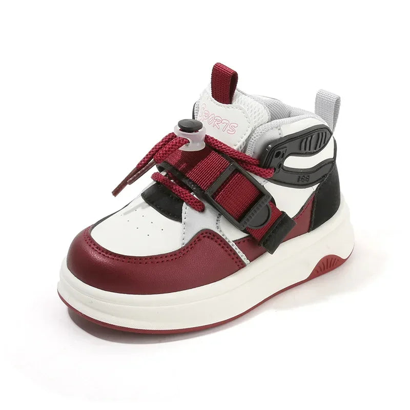 Kid Sneakers 2025 Spring Autumn Boys Causal High Top Sneakers Girls School Versatile Children's Chunky Basketball Shoes Non-slip Good Vibrations