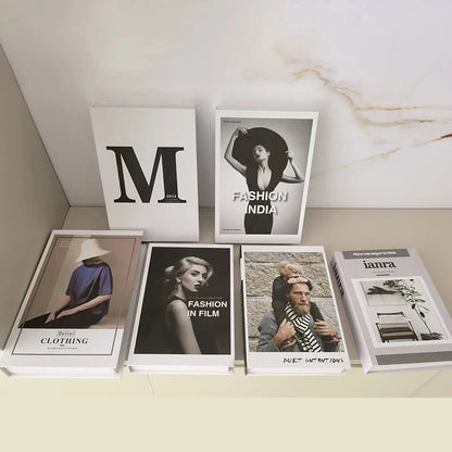 Modern fake book ornament Nordic light luxury simulation book living room home store decoration photo props book case box Good Vibrations