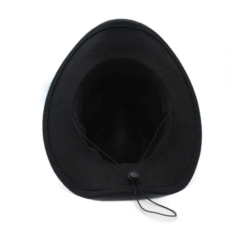 Black Vintage Cowboy Hat Cowgirl Accessories Jazz Cowgirl Wide Brim  Caps Sunshade Cap  Holidays Party Cosplay Hat Good Vibrations