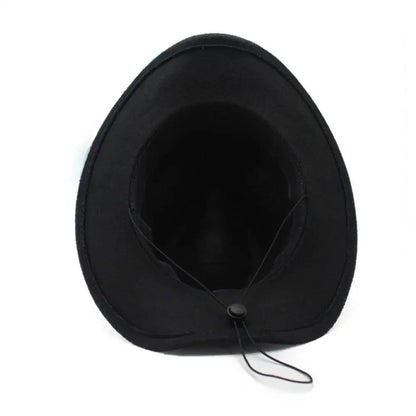 Black Vintage Cowboy Hat Cowgirl Accessories Jazz Cowgirl Wide Brim  Caps Sunshade Cap  Holidays Party Cosplay Hat Good Vibrations