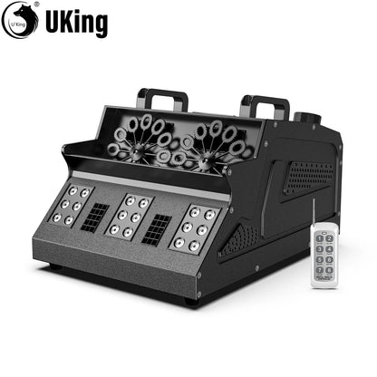 U'King 1500W Smoke Bubble Machine 8 RGB 3IN1 LED Bubble Fog Machine DMX Bubble Fogger Stage Light For DJ Halloween Party Wedding Good Vibrations