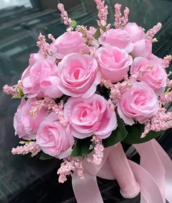 Bridal Bouquet Flowers Bridesmaid Wedding Accessories Blue Artificial Roses Bridal Bouquets Wedding Decoration Marriage Good Vibrations