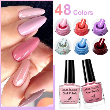 8ml Peel Off Water-Based Nail Polish Red Nails Fast Drying Long-Lasting Nail Art Polish DIY Design No Need Lamp Cure Manicure Good Vibrations