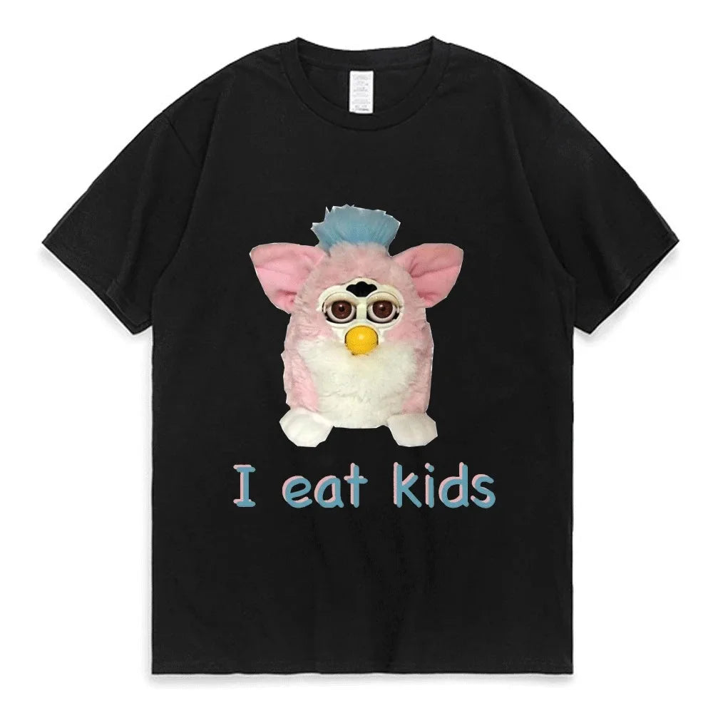 Furby T-Shirt Women 100% Cotton Plus Size Fashion O-Neck Casual Streetwear Harajuku Vintage Cool Oversized Unisex Tee Good Vibrations