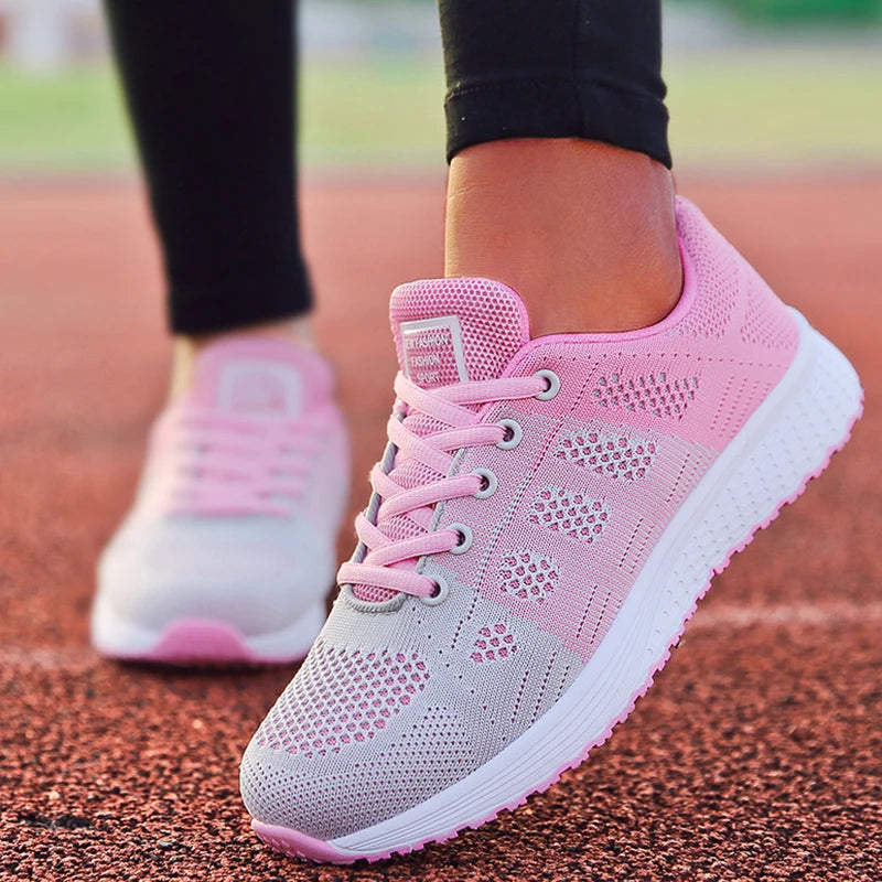 Sneaker Woman Shoes Fashion Lace Up Sneakers For Woman Non-Slip Women's Sports Shoes Trainers Women's Vulcanize Shoes Footwear Good Vibrations