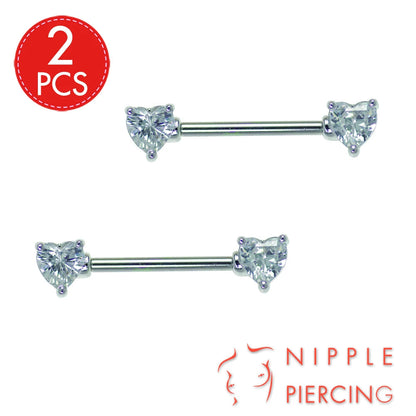 1Pair Surgical Steel Nipple Rings Nipple Piercing Bar Jewelry for Women Men with Sparkle CZ 14G Barbell Body Jewelry Accessories Good Vibrations