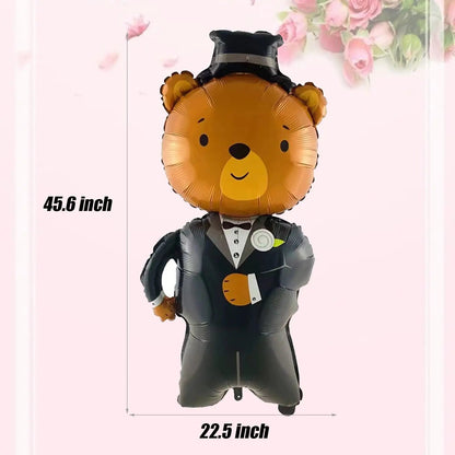 2 Pieces Bride and Groom Aluminum Film Balloon Set Engagement Couple Wedding Anniversary Decoration Supplies Good Vibrations
