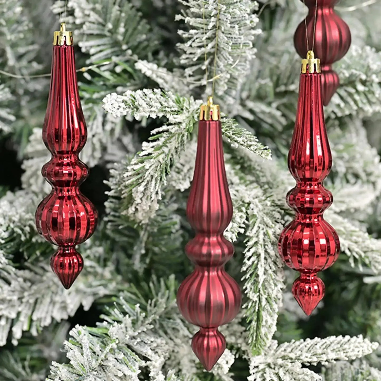 Christmas ornaments Finial Decorations 6X Hangable Christmas Finials Indoor Outdoor Decors Holiday Decoration For Mantel Tree Wedding Good Vibrations