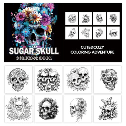 24 sheets Coloring Books Skull Halloween Devil Coloring Books Adult Coloring Books Graffiti Creative Illustrations Good Vibrations