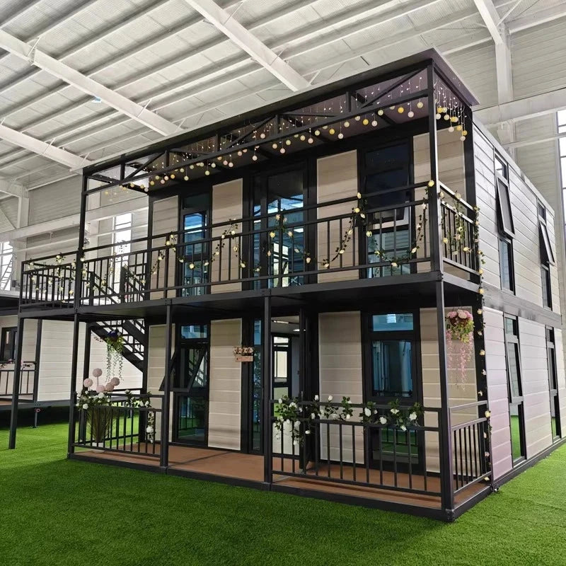 Double Storey Container House Modular House Design 20ft 40ft Custom 2/3/4 Bedrooms for Work Office Warehouse Portable House Good Vibrations