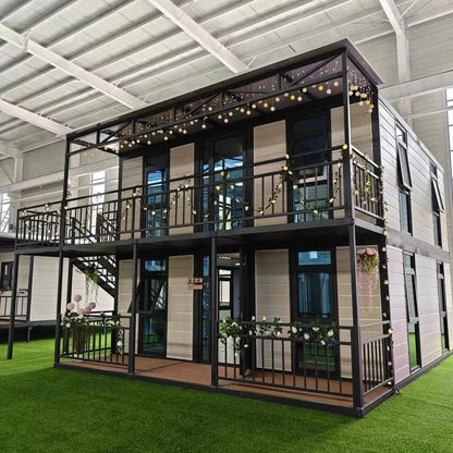 Double Storey Container House Modular House Design 20ft 40ft Custom 2/3/4 Bedrooms for Work Office Warehouse Portable House Good Vibrations