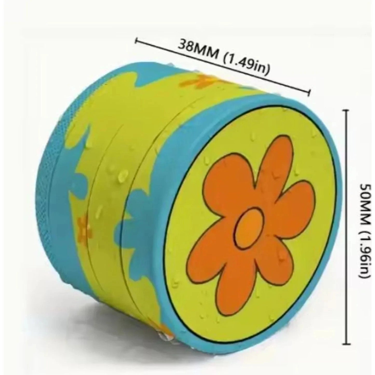 2" Orange Daisy Flower Metal Herb Grinder Good Vibrations Adult Super Store