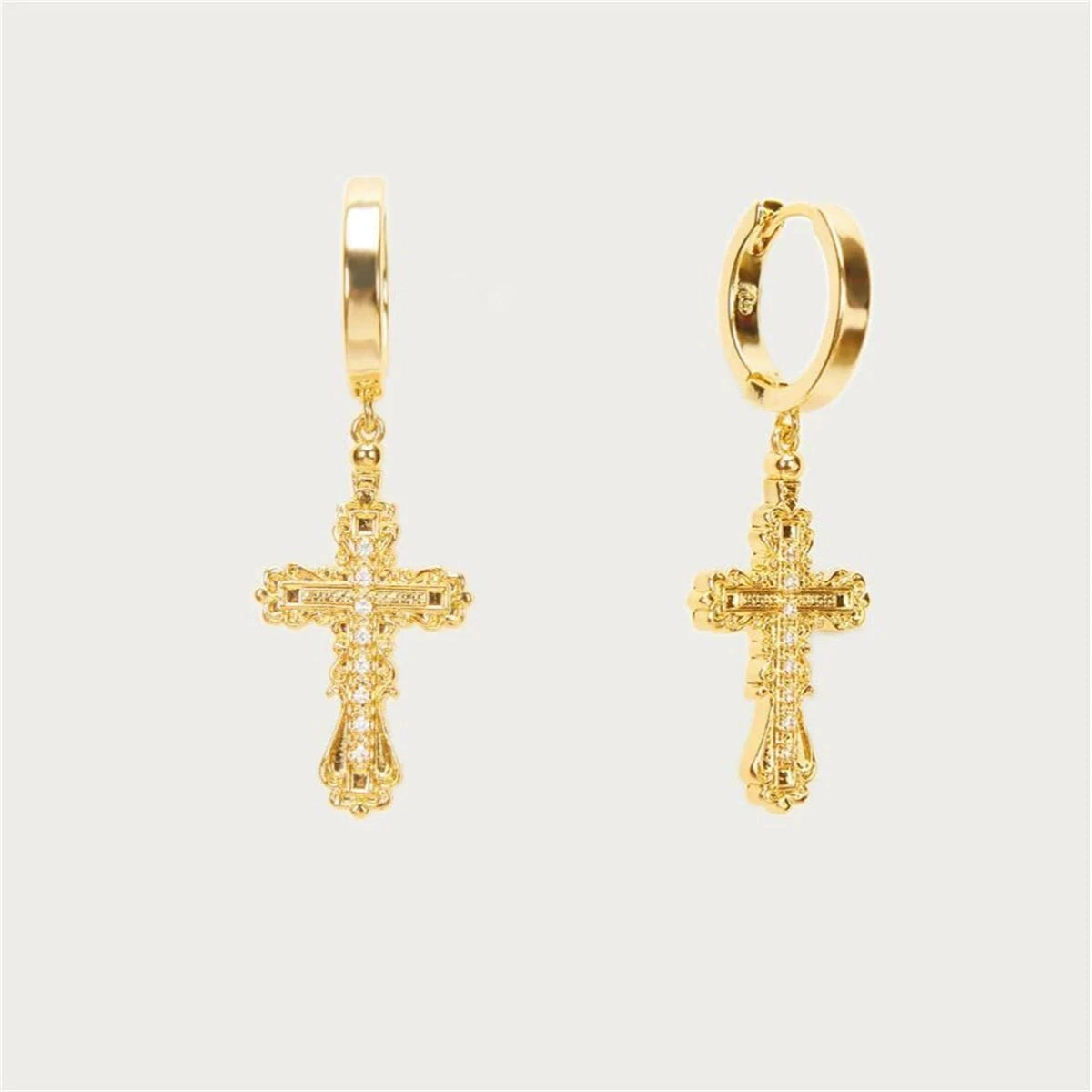 Cross necklace set, women's shell pearl, personalized minimalist necklace, punk style cross, gold-plated color preservation Good Vibrations