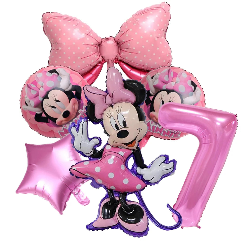 Minnie Mouse Birthday Decoration Disposable Cups Plates Tablecloth Cake Latex Balloon Baby Shower Kids Girls Party Supplies Good Vibrations