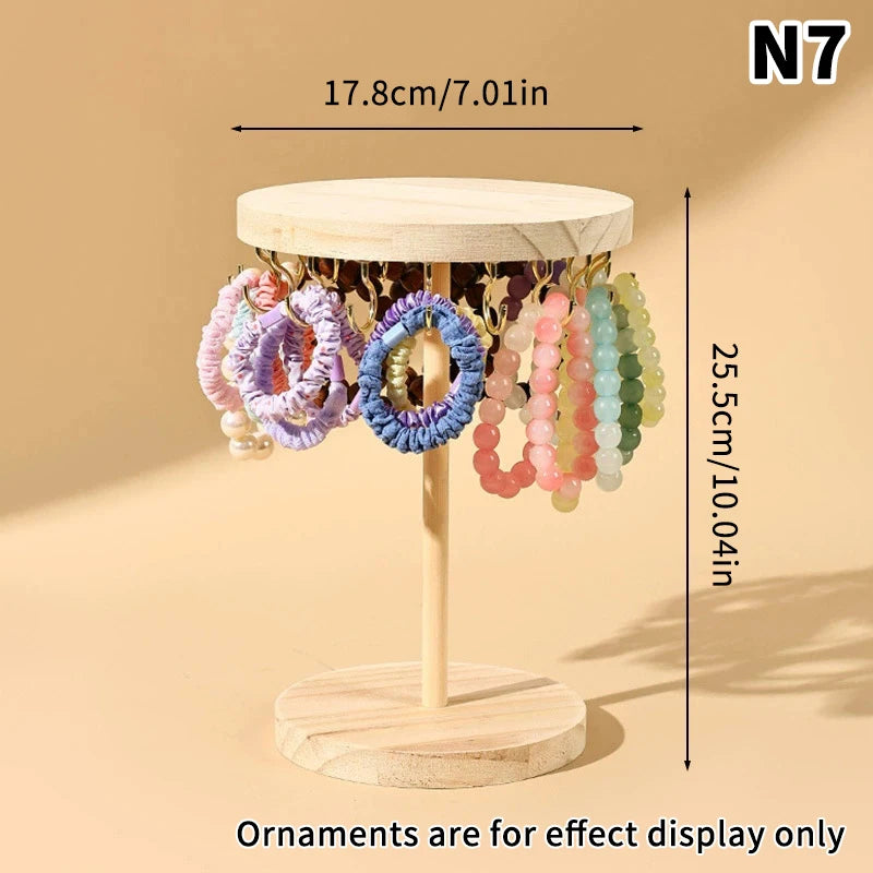 Necklace Holder Organizer Jewelry Tree Stand With 12/18 Metal Hooks Wooden Necklace Display Tower For Home Or Show Selling Use